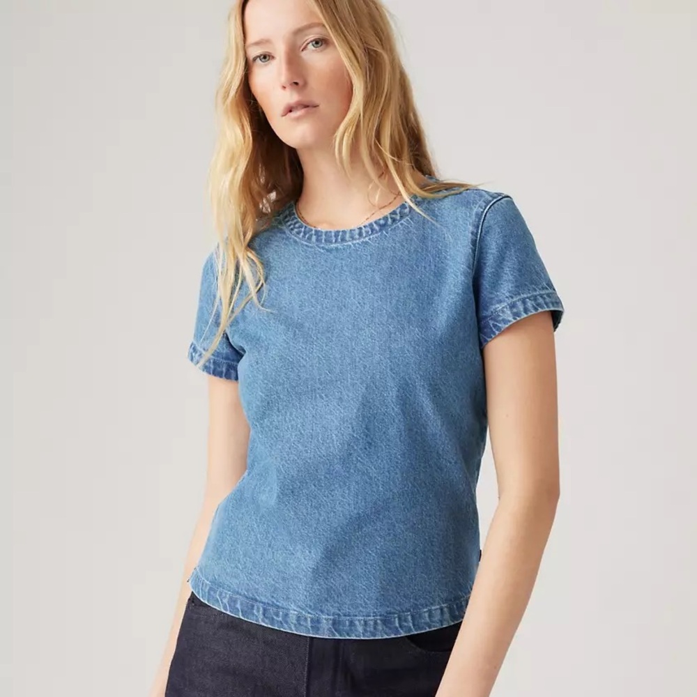 SOLd NWT LEVI'S® WELLTHREAD® WOMEN'S BUD TEE Size Small - Picture 9 of 11